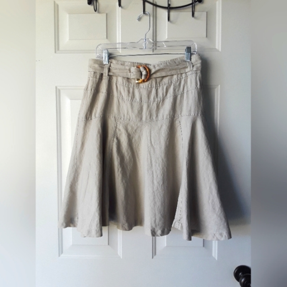 ZARA. 100% Linen Casual Skirt. Size L.